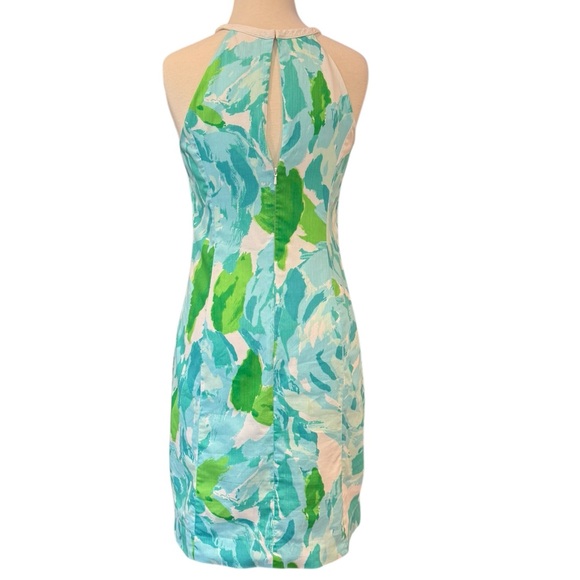 Lily Pulitzer | Poolside Blue First Impression Halter Neck Shift Women Sz 6 - Picture 4 of 10